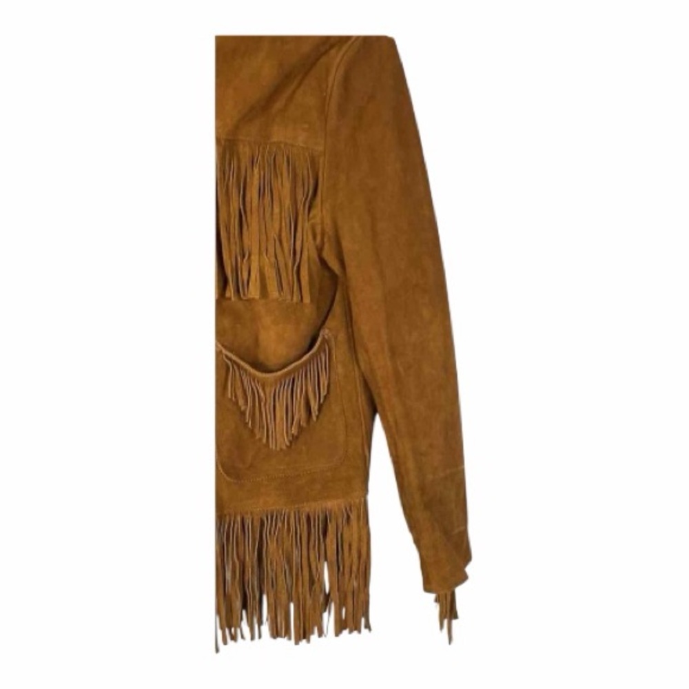 Rare vintage fringe crude doe suede/buckskin jacket 1950’s Western Boho native - Picture 4 of 9